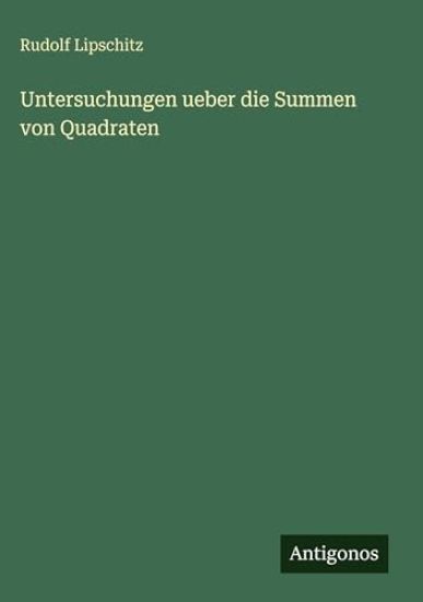 Untersuchungen ueber die Summen von Quadraten