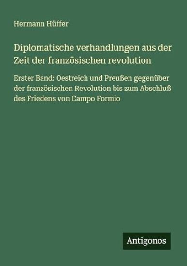 Diplomatische verhandlungen aus der Zeit der französischen revolution