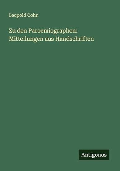 Zu den Paroemiographen
