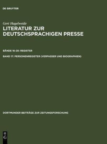 Personenregister (Verfasser Und Biographien )