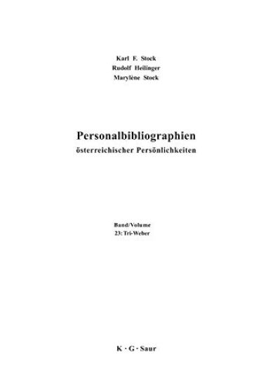 Personalbibliographien Osterreichischer Personlichkeiten