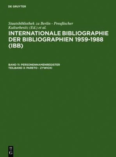 Internationale Bibliographie Der Bibliographien 1959-1988 Ibb / International Bibliography of Bibliographies 1959-1988 Ibb
