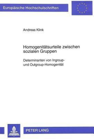 Homogenitaetsurteile Zwischen Sozialen Gruppen