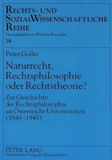 Naturrecht, Rechtsphilosophie Oder Rechtstheorie?