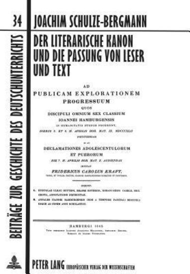 Der Literarische Kanon Und Die Passung Von Leser Und Text