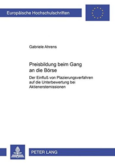 Preisbildung Beim Gang an Die Boerse