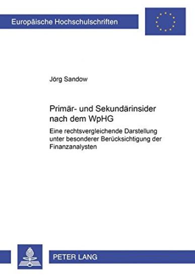 Primaer- Und Sekundaerinsider Nach Dem Wphg