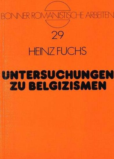 Untersuchungen Zu Belgizismen