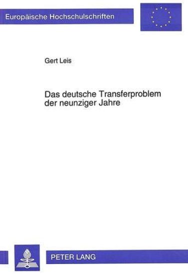 Das Deutsche Transferproblem Der Neunziger Jahre
