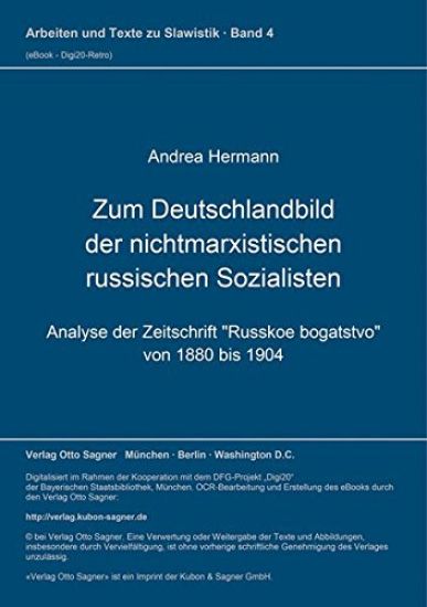 Zum Deutschlandbild der nichtmarxistischen russischen Sozialisten