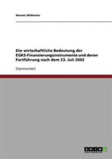 Die wirtschaftliche Bedeutung der EGKS-Finanzierungsinstrumente und deren Fortführung nach dem 23. Juli 2002