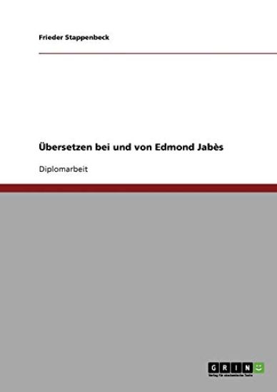 Übersetzen bei und von Edmond Jabès