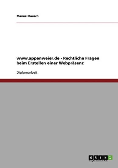 www.appenweier.de - Rechtliche Fragen beim Erstellen einer Webpräsenz