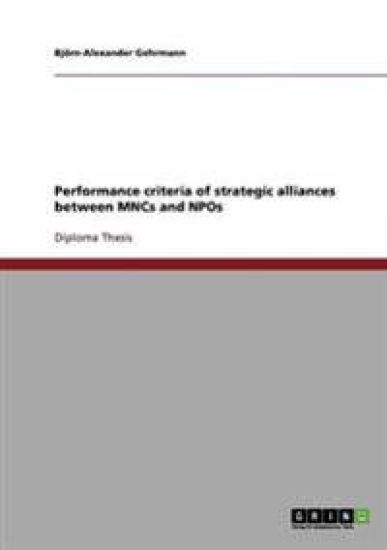 Performance criteria of strategic alliances between MNCs and NPOs