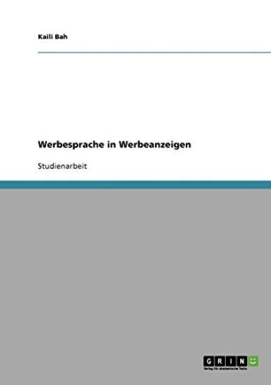 Werbesprache in Werbeanzeigen