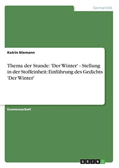 Thema Der Stunde