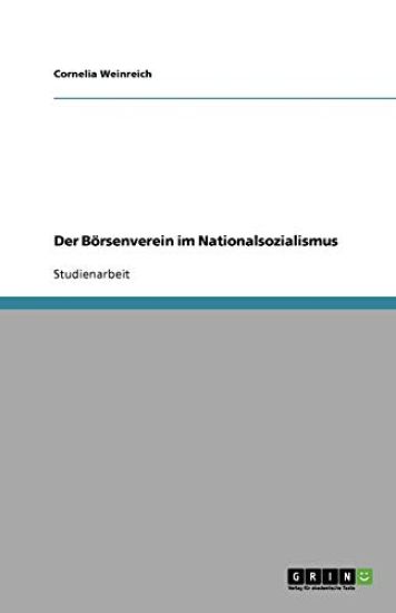 Der Boersenverein im Nationalsozialismus