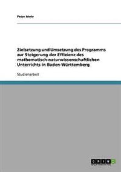 Zielsetzung und Umsetzung des Programms zur Steigerung der Effizienz des mathematisch-naturwissenschaftlichen Unterrichts in Baden-Württemberg