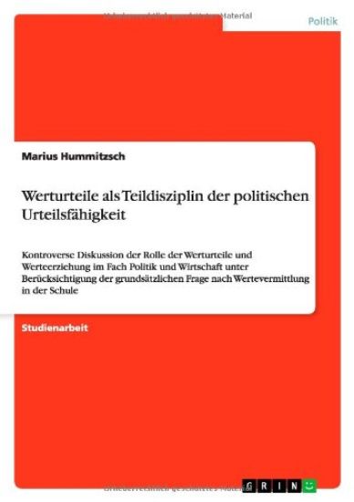 Werturteile als Teildisziplin der politischen Urteilsfähigkeit