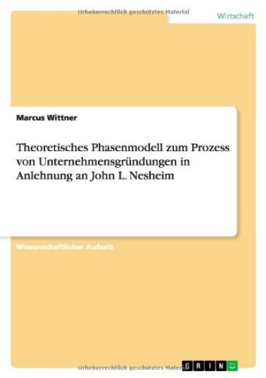 Theoretisches Phasenmodell Zum Prozess Von Unternehmensgrundungen in Anlehnung an John L. Nesheim