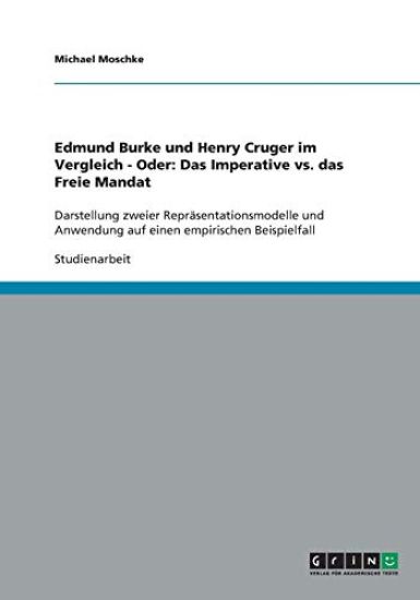 Edmund Burke und Henry Cruger im Vergleich - Oder