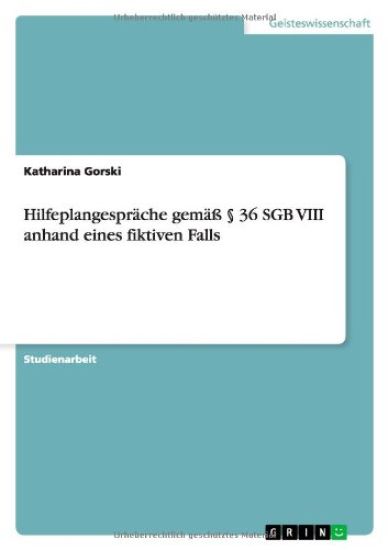 Hilfeplangespräche gemäß § 36 SGB VIII anhand eines fiktiven Falls