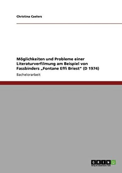 M glichkeiten Und Probleme Einer Literaturverfilmung