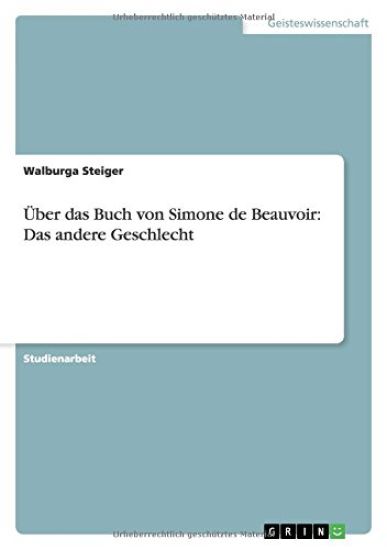 Uber Das Buch Von Simone de Beauvoir