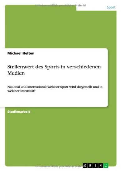 Stellenwert des Sports in verschiedenen Medien