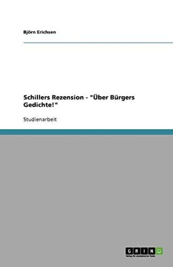 Schillers Rezension - UEber Burgers Gedichte!
