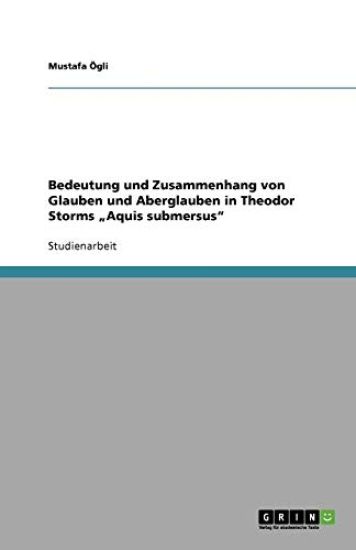 Bedeutung und Zusammenhang von Glauben und Aberglauben in Theodor Storms "Aquis submersus"