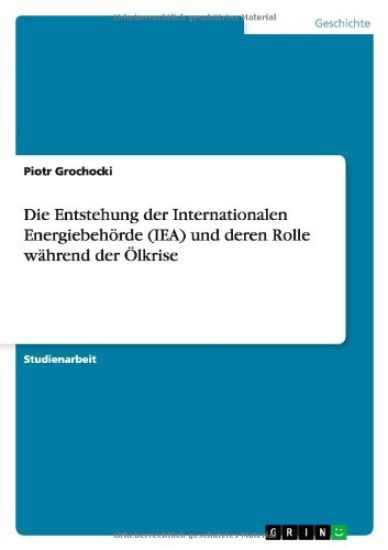Die Entstehung der Internationalen Energiebehörde (IEA) und deren Rolle während der Ölkrise