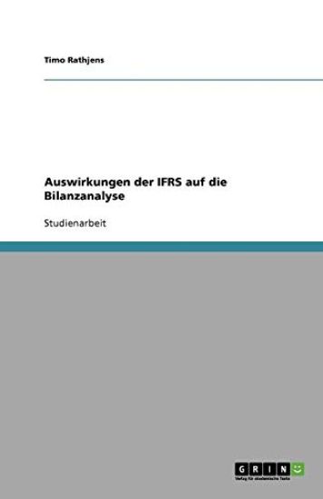 Auswirkungen Der Ifrs Auf Die Bilanzanalyse