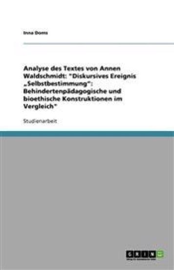 Analyse des Textes von Annen Waldschmidt