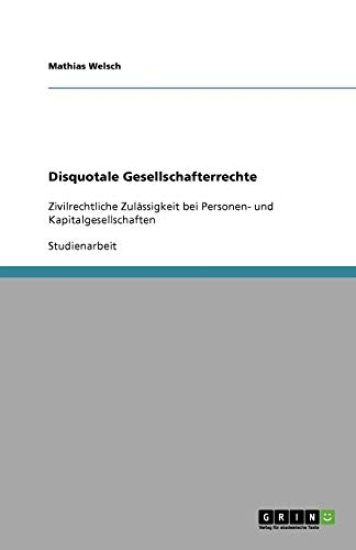 Disquotale Gesellschafterrechte