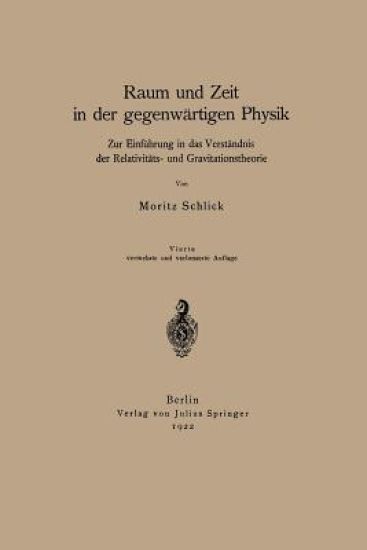 Raum und Zeit in der gegenwärtigen Physik