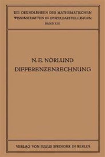 Vorlesungen über Differenzenrechnung