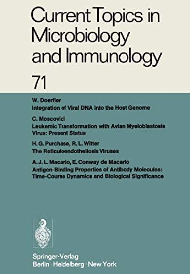 Current Topics in Microbiology and Immunology / Ergebnisse der Mikrobiologie und Immunitätsforschung