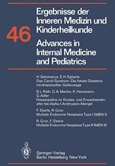 Ergebnisse der Inneren Medizin und Kinderheilkunde / Advances in Internal Medicine and Pediatrics