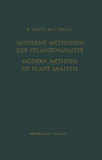 Modern Methods of Plant Analysis/Moderne Methoden der Pflanzenanalyse