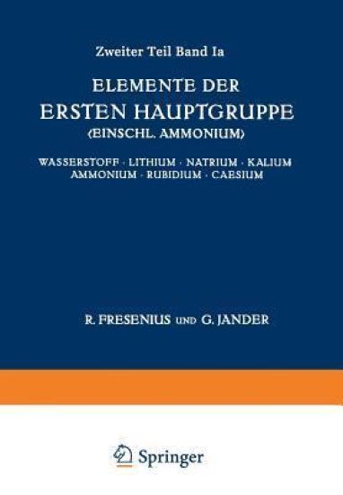 Elemente der Ersten Hauptgruppe; Einschl. Ammonium;