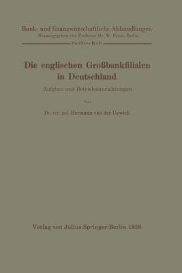 Die englischen Großbankfilialen in Deutschland