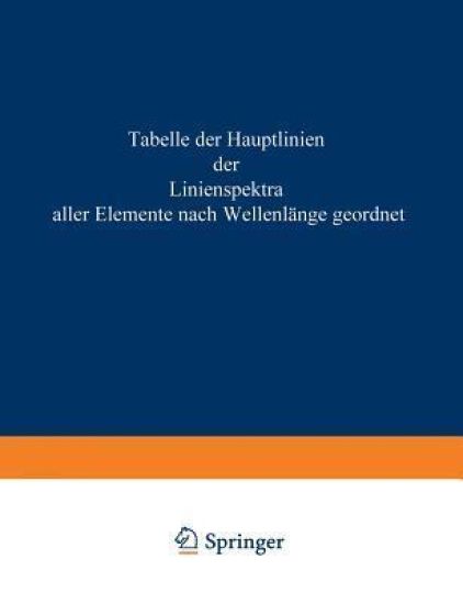 Tabelle der Hauptlinien der Linienspektre aller Elemente nach Wellenlänge geordnet