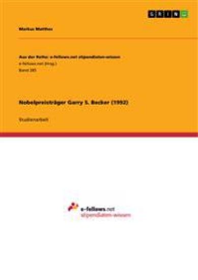 Nobelpreistrager Garry S. Becker (1992)