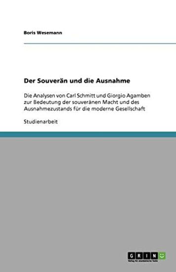 Der Souveran Und Die Ausnahme