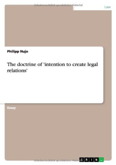 The doctrine of 'intention to create legal relations'