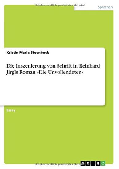 Die Inszenierung von Schrift in Reinhard Jirgls Roman Die Unvollendeten