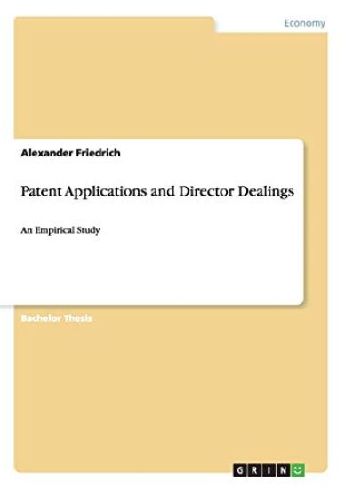 Patent Applications and Director Dealings