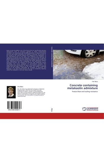 Concrete containing metakaolin admixture