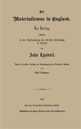 Der Materialismus in England